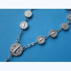 Różaniec-bransoletka kolor srebrny z medalem Św.Benedykta Nr.2